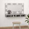 vidaXL Mirror Cabinet Concrete Gray Engineered wood, acrylic 35.4 in wide