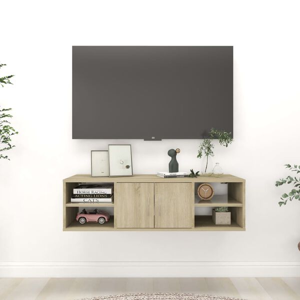 vidaXL Wall Shelf Sonoma Oak Engineered Wood Medium Wall Shelf