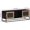 vidaXL TV Cabinet Black Solid Mango Wood Medium TV Cabinet Rectangular