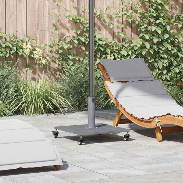 vidaXL Parasol Base Dark Grey Wood Look 17.72 x 17.72 x 12.40 in