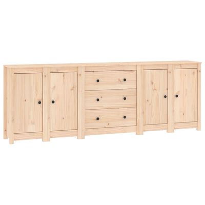 vidaXL Sideboard 90.6"x13.8"x31.5" Solid Wood Pine