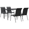 vidaXL Garden Dining Set Black, Anthracite