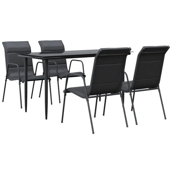 vidaXL Garden Dining Set Black, Anthracite