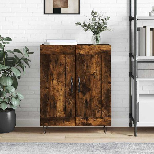 vidaXL Sideboard Smoked oak 69.5 x 34 x 90 cm Engineered wood