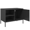 vidaXL TV Cabinet Black Steel 26.8x15.4x19.9 in TV Cabinet Rectangular