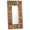vidaXL Mirror Mixed Color Solid Reclaimed Wood, Glass Medium