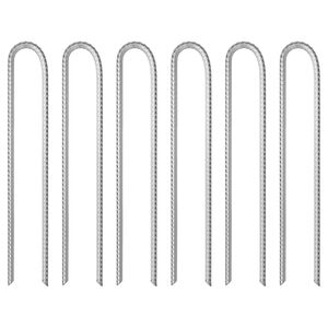 vidaXL Tent Pegs 6 pcs U-shaped 14.6 " Ø0.39 " Galvanised Steel