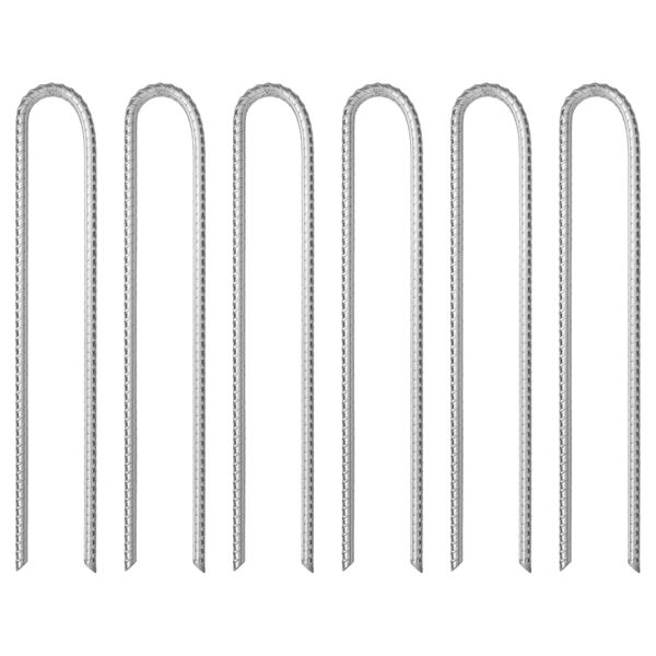 vidaXL Tent Pegs 6 pcs U-shaped 14.6 " Ø0.39 " Galvanised Steel