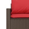 vidaXL Garden Sofa Brown PE rattan 3-Seater Removable Covers