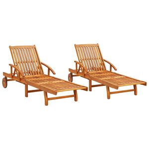 vidaXL Sun Lounger Brown Solid Acacia Wood Standard Sun Lounger Size