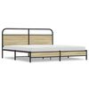 vidaXL Bed Frame Sonoma Oak Steel, Engineered Wood Double Bed Frame
