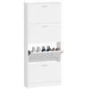 vidaXL Shoe Cabinet High gloss white Engineered wood Tall, Narrow