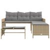 vidaXL Garden Sofa Mix beige PE Rattan, Powder-Coated Steel, Tempered Glass