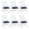 vidaXL Chair Cushion Set of 6 Navy Blue Oxford fabric (100% polyester)