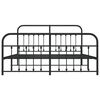vidaXL Bed Frame Black Steel Super King Metal Bed Frame Rectangular