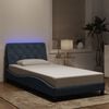 vidaXL Bed Frame with LED without Mattress Dark Gray 39.4"x79.9" Velvet
