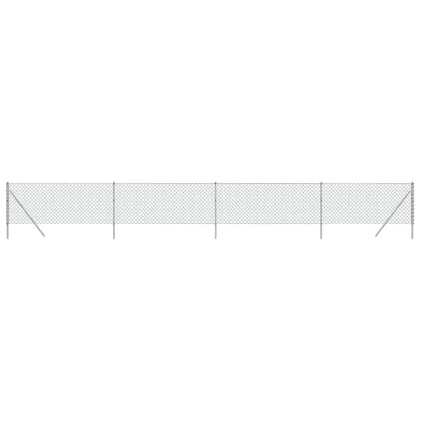 vidaXL Chain Link Fence Silver 3.3'x32.8'