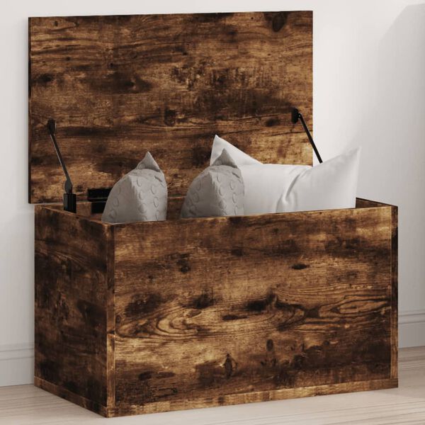 vidaXL Storage Box Smoked Oak Engineered Wood Medium Storage Box