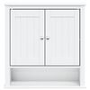 vidaXL Bathroom Wall Cabinet White Solid pine wood, engineered wood, metal