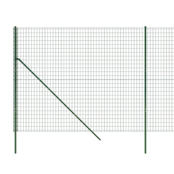 vidaXL Wire Mesh Fence Green 5.9x32.8' Galvanised Steel