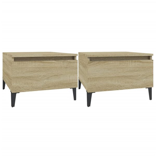 vidaXL Side Table Set of 2 Sonoma oak Engineered wood Small Side Table
