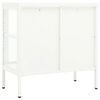 vidaXL Sideboard White Powder-coated steel, tempered glass Medium