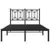 vidaXL Bed Frame Black Steel 47.2x78.7 in Bed Frame Rectangular