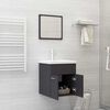 vidaXL Bathroom Furniture Set Grey, White Engineered wood, Ceramic Small