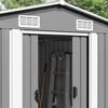 vidaXL Garden Shed Metal Grey Galvanized Steel 101.2 x 192.3 x 71.3 in