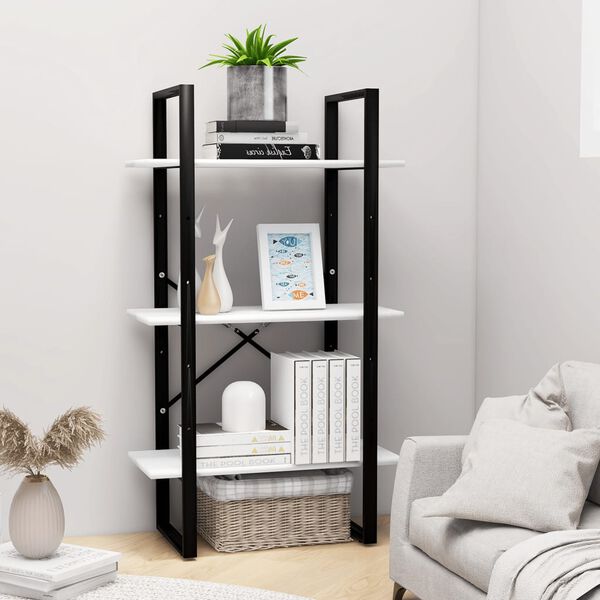 vidaXL Storage Shelf White Metal Medium Storage Shelf Rectangular