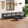 vidaXL Garden Lounge Set Black Solid pine wood Large Modular