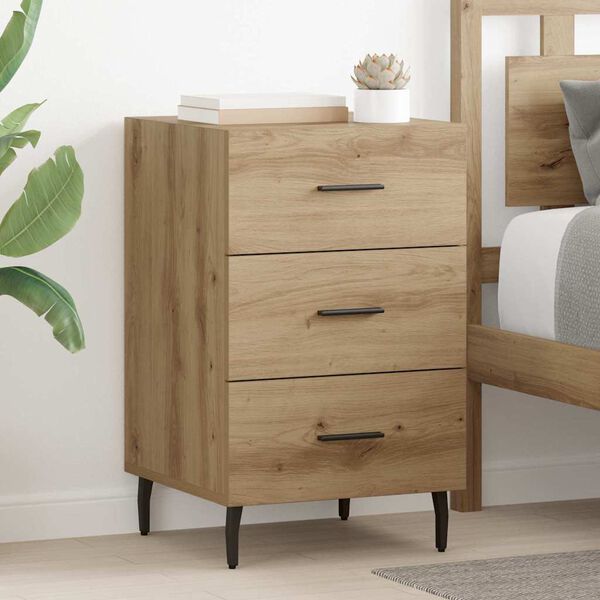 vidaXL Bedside Cabinet Artisan Oak 15.75 x 15.75 x 25.98 in