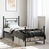 vidaXL Bed Frame Black Powder-Coated Steel Small Single Durable