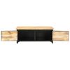 vidaXL Coffee Table Black and Brown Solid Mango Wood Medium Rectangular