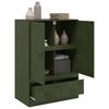 vidaXL Highboard Olive Green Cold-Rolled Steel 26.4x15.4x37.4 in
