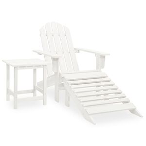 vidaXL Garden Chair White Solid fir wood Large Detachable Garden Chair