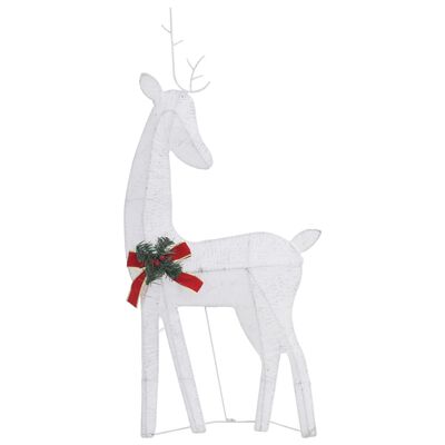 vidaXL Christmas Reindeer Family 106.3"x2.8"x35.4" White Cold White Mesh