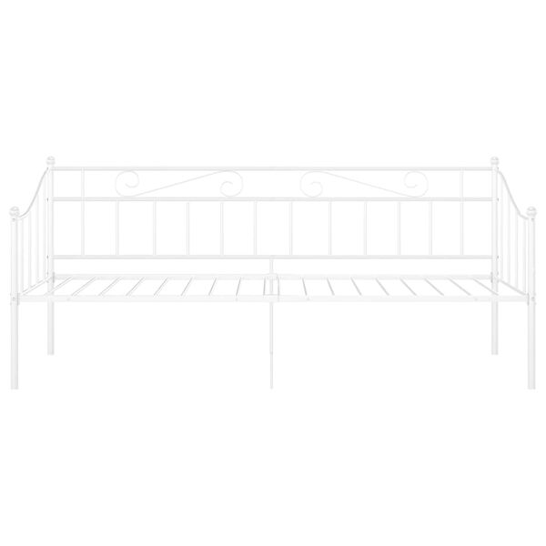 vidaXL Sofa Bed Frame White Powder-coated metal Single