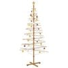 vidaXL Wooden Christmas Tree with Stand Brown 82.7" bamboo