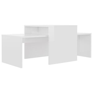 vidaXL Table Glossy White Engineered Wood 39.4 x 18.9 x 15.7 in