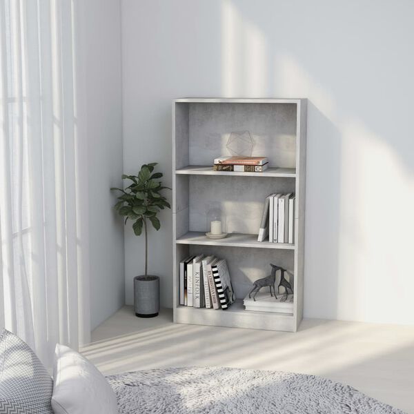 vidaXL Book Cabinet Concrete Grey Engineered wood Medium Book Cabinet
