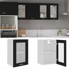 vidaXL Hanging Glass Cabinet Black Engineered wood, glass