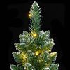 vidaXL Artificial Slim Christmas Tree Green and white PVC, Steel Slim