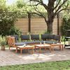 vidaXL Garden Bench Set with Cushion with Storage 4 pcs Brown and Grey