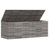 vidaXL Cushion Box Grey PE rattan, powder-coated steel Large Cushion Box