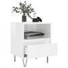 vidaXL Bedside Cabinet High gloss white Engineered wood, metal Small