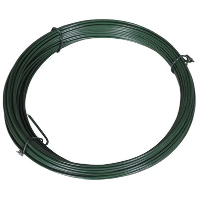 vidaXL Fence Binding Wire 82' 0.06"/0.08" Steel Green
