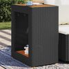 vidaXL Garden Side Table Black and Brown PE Rattan Small Durable