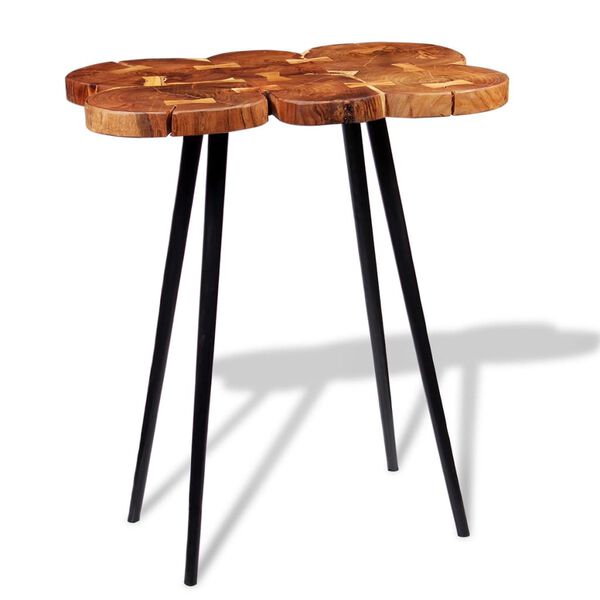 vidaXL Bar Table Brown and Black Solid Acacia wood and Iron Industrial