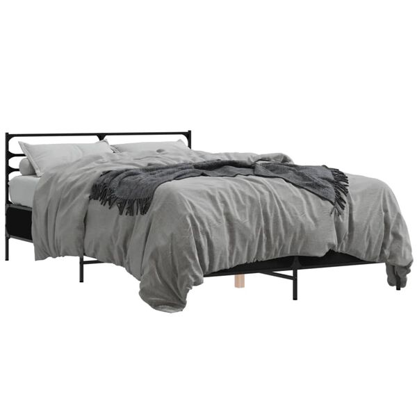 vidaXL Bed Frame Black Engineered wood Small Double Durable Bed Frame